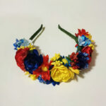 Coronita flori tricolor textile CE00173 - imagine 2