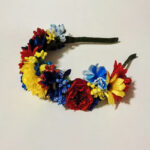 Coronita flori tricolor textile CE00173 - imagine 3