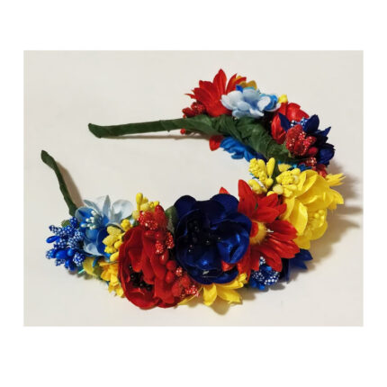 Coronita flori tricolor textile