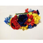 Coronita flori tricolor textile CE00173 - imagine 5