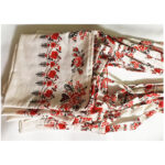 Traista traditionala alba cu flori CE00170 - imagine 3
