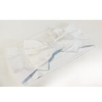 Bentita alba din bumbac cu funda A1601-22 - imagine 3