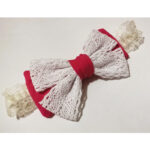 Bentita fucsia cu dantela alba CE00182-1 - imagine 2