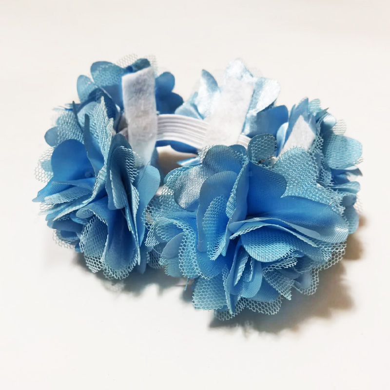Elastic coc flori bleu textile