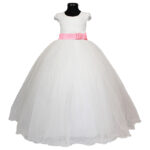 Rochie lunga printese cordon roz