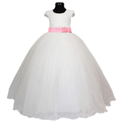 Rochie lunga printese cordon roz