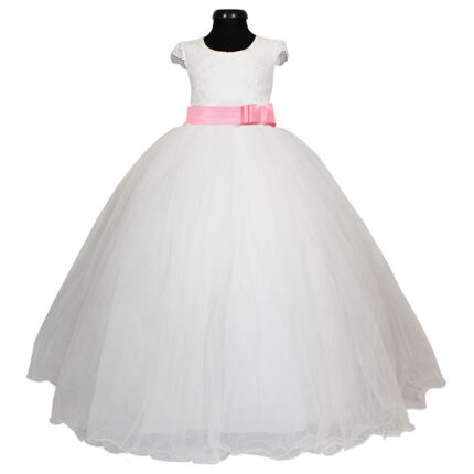 Rochie lunga printese cordon roz